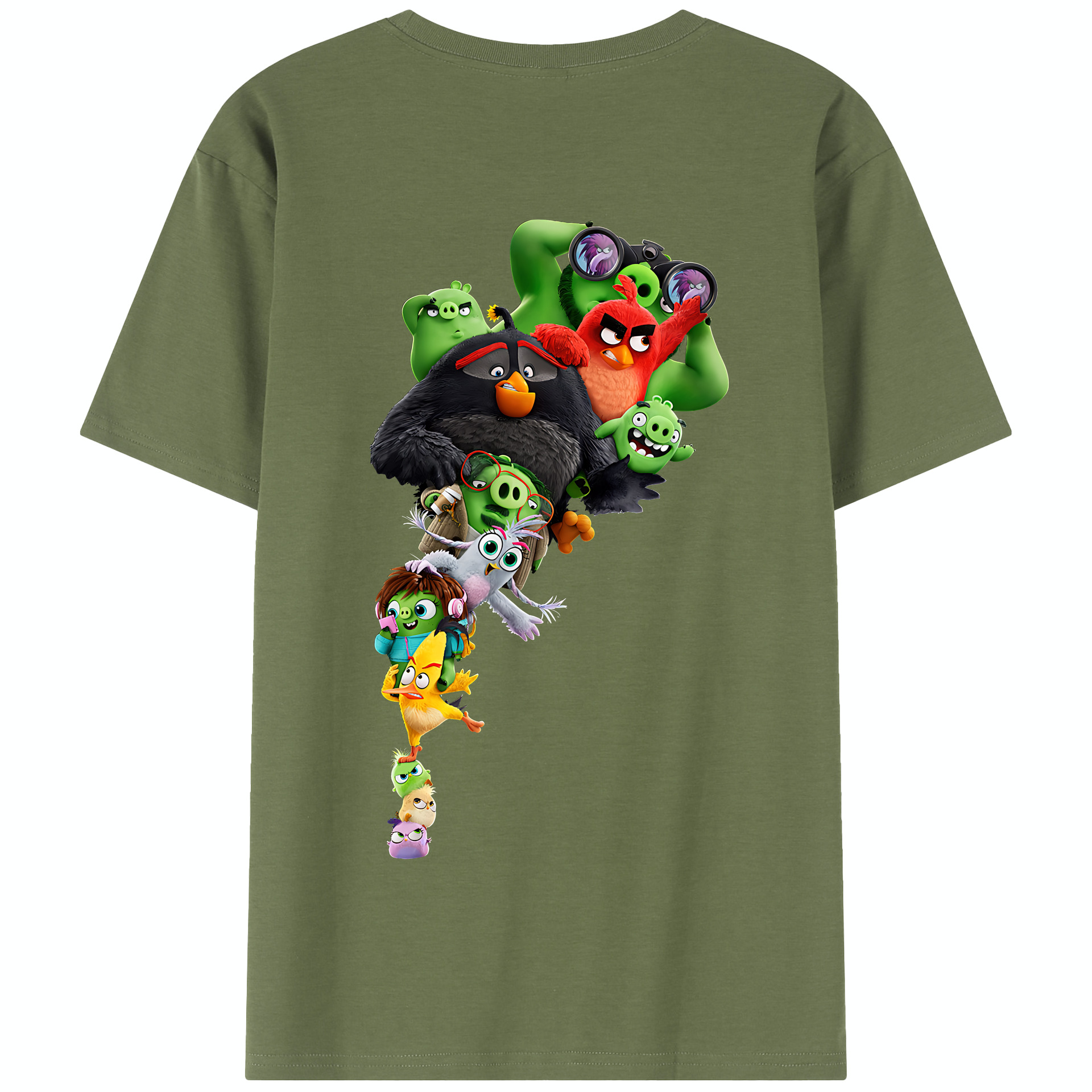 （画像用） Angry Birds アングリーバード 綿100％半袖Tシャツ（背面プリント）